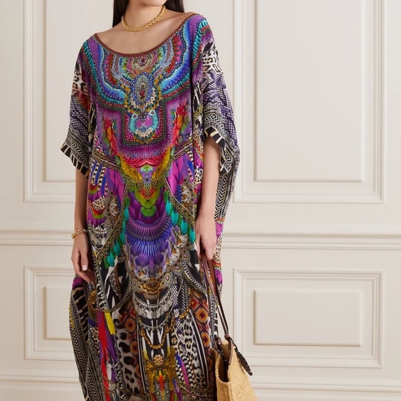 Camilla Dresses & Skirts - CAMILA Silk and georgette caftan printed with crystals